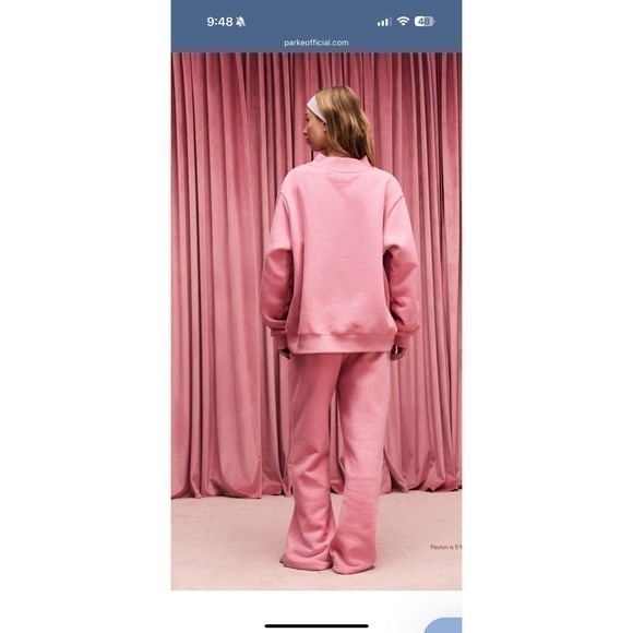 NWT Parke Valentines Day Collection Mockneck Sweatshirt Blush & Lavender XXL - Picture 4 of 5